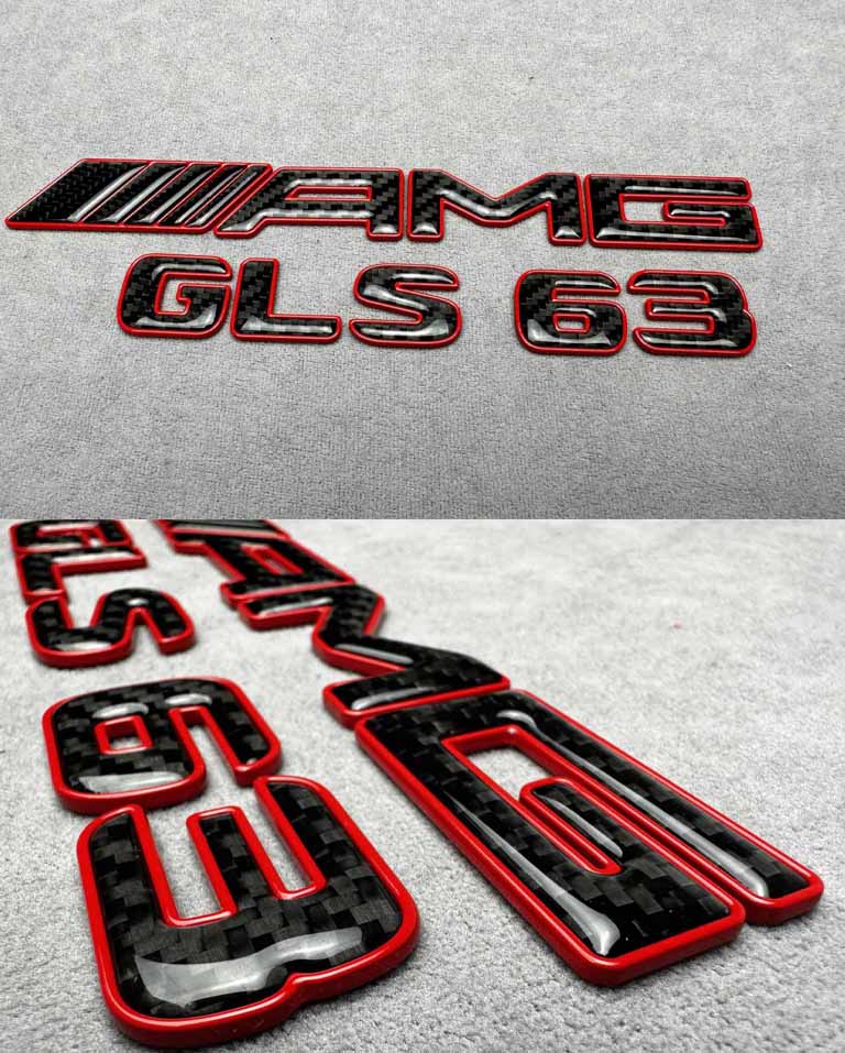 AMG GLS 63 carbon fiber emblem for Mercedes Benz trunk