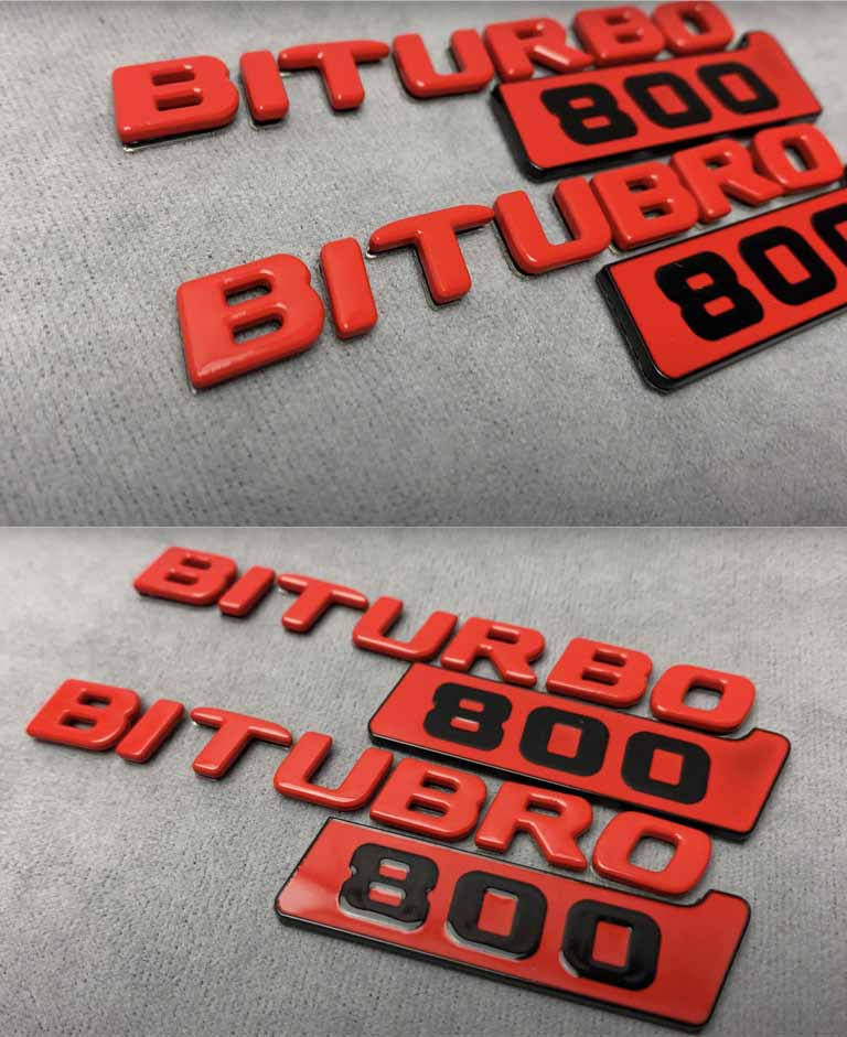 Red Brabus metal badge Biturbo 800 for Mercedes-Benz
