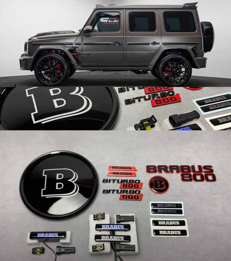Brabus G800 LED Badge full set Metal badges + LED for G Wagon