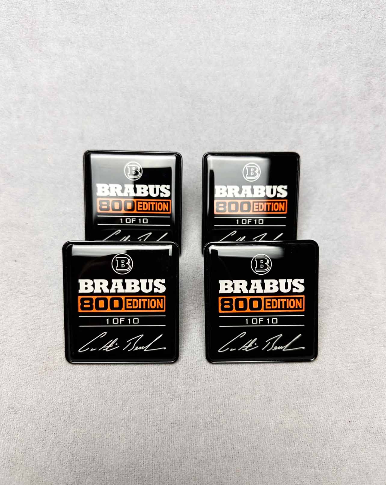Brabus 800 Edition 1 of 10 seats badge kit in orange color for Mercedes Benz