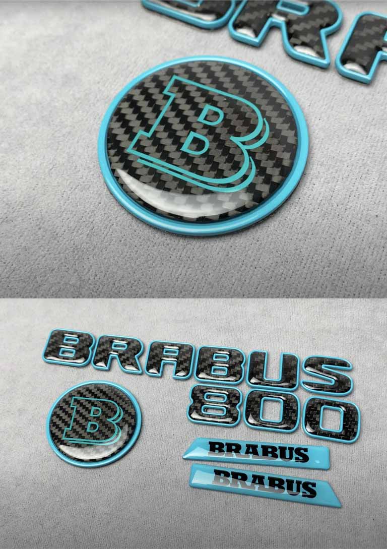 Carbon fiber Blue badges set Brabus 800 for G-Wagon
