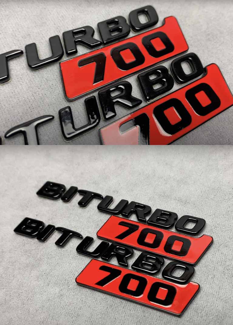Brabus Biturbo 700 emblem on Mercedes fender