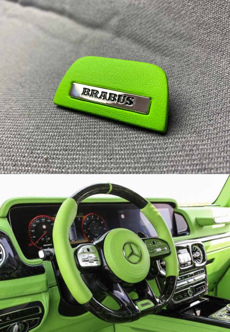Brabus steering wheel emblem green insert for Mercedes G Wagon