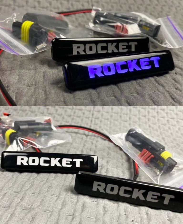 Brabus fender LED inserts Rocket set in blue color
