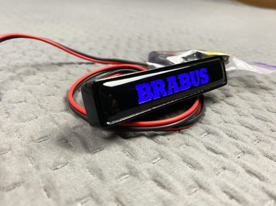 Brabus front grill logo with blue LED for Mercedes G Class