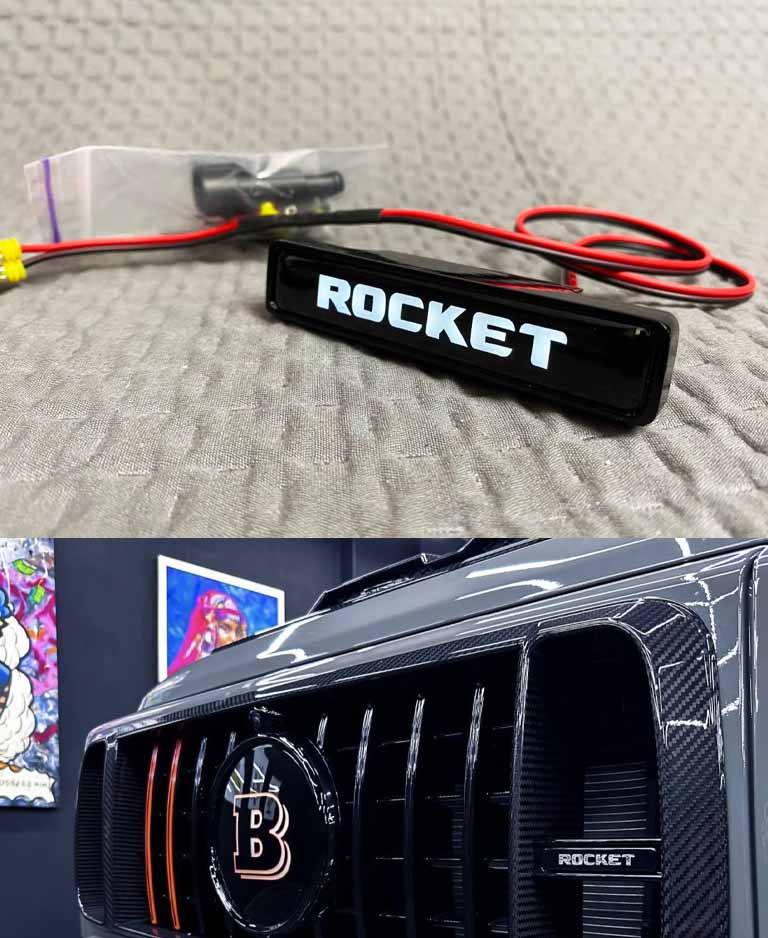 LED white Brabus Badge on front grill for Mercedes G Class