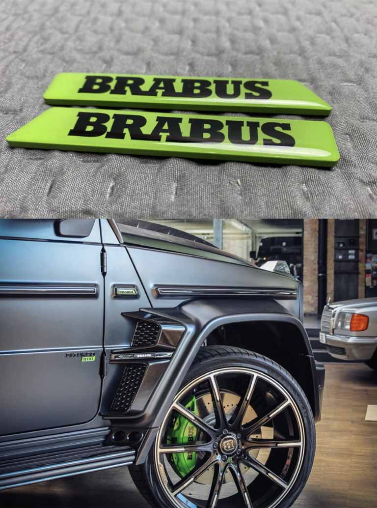 Green side molding inserts Brabus for Mercedes-Benz G-Class