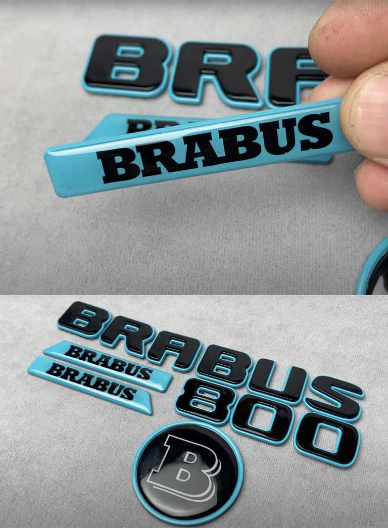 Brabus Logo set metallic in blue color for Mercedes G Wagon