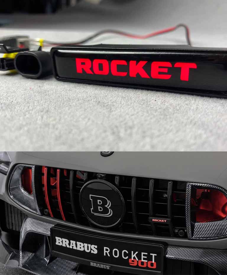 Brabus front grill badge Rocket with illumination for Mercedes Benz GT Class X290