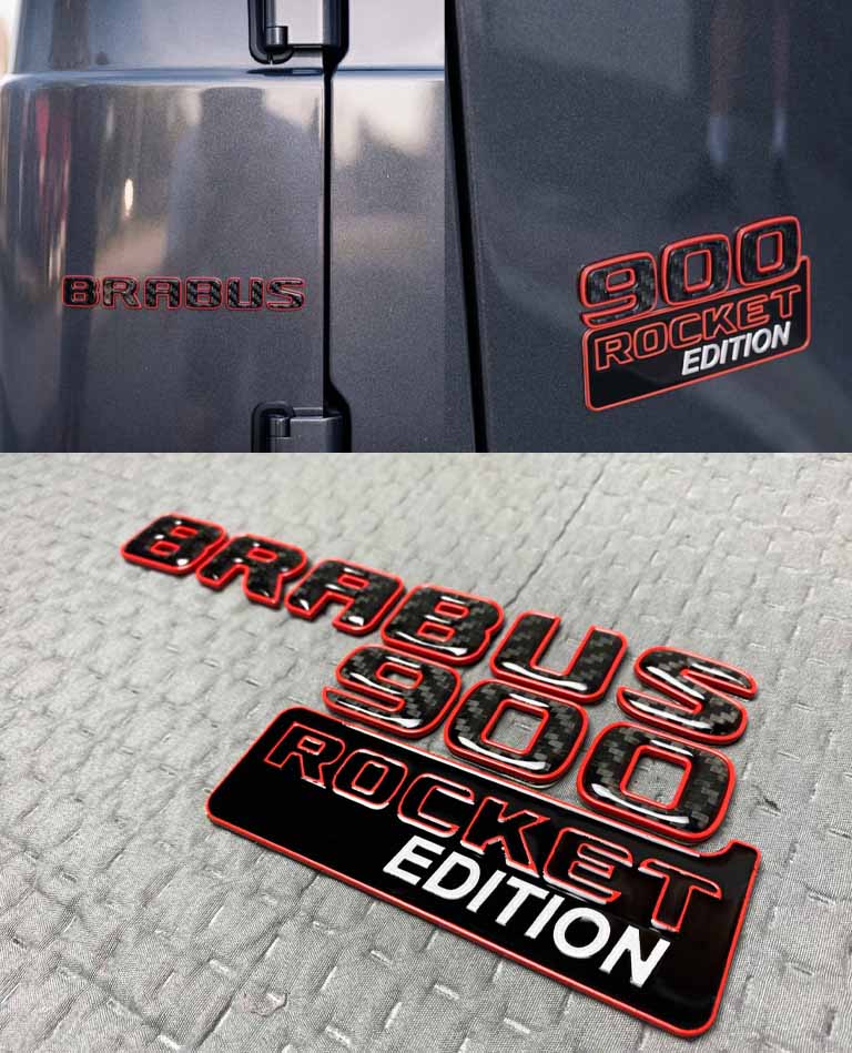 Brabus 900 Rocket Edition carbon rear emblem set for Mercedes Benz G Class