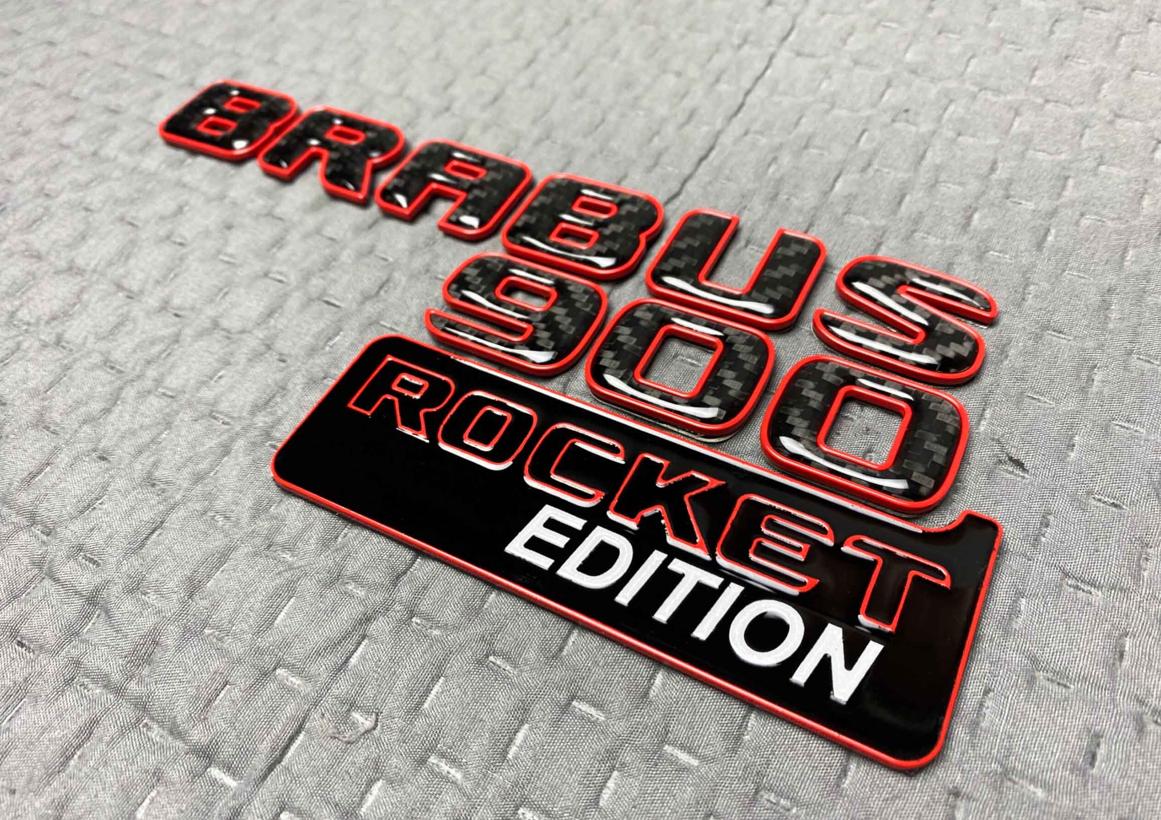 Brabus 900 Rocket Edition carbon rear emblem set for Mercedes Benz G Class