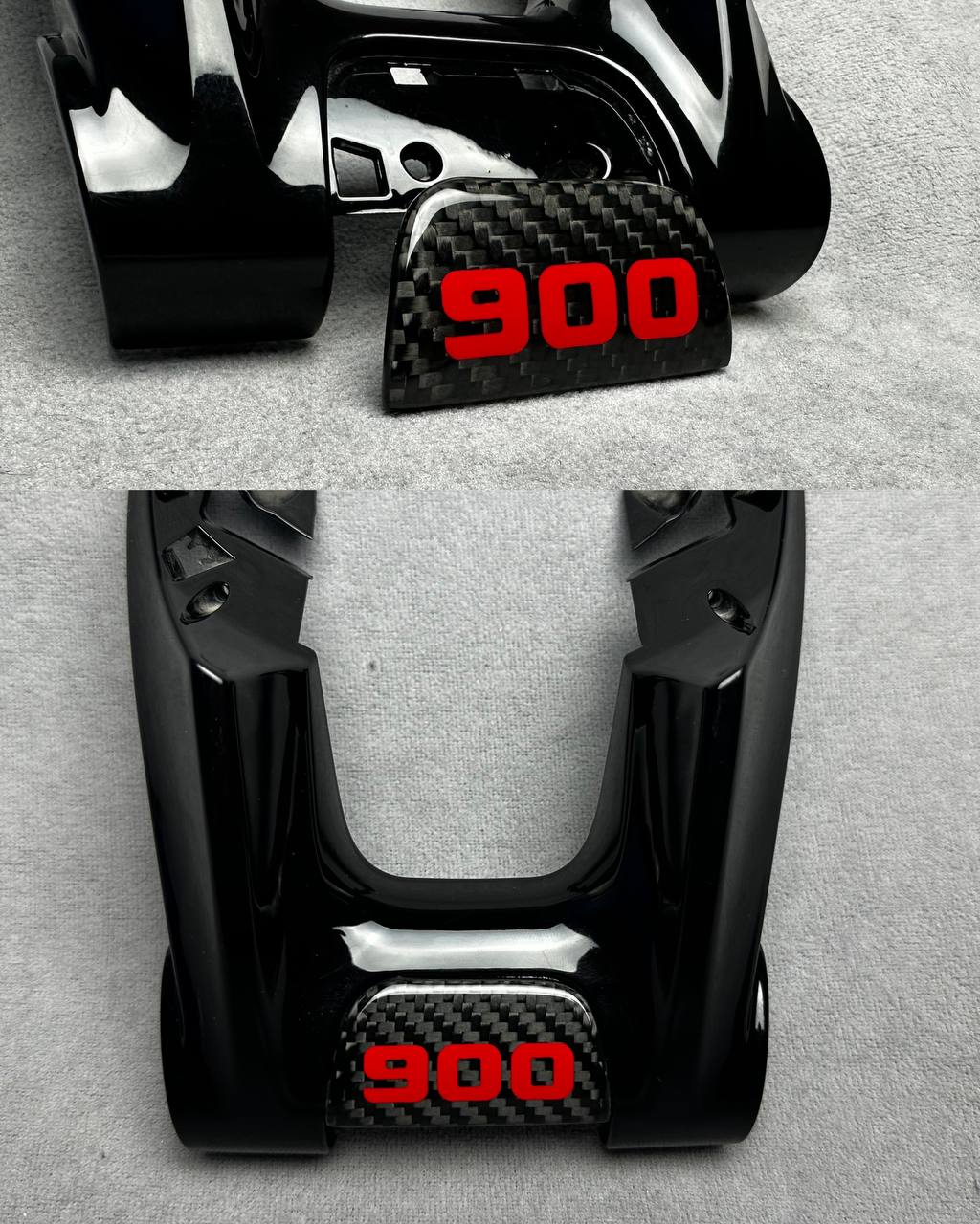 Brabus 900 carbon fiber handlebar insert in red color for Mercedes G Wagon