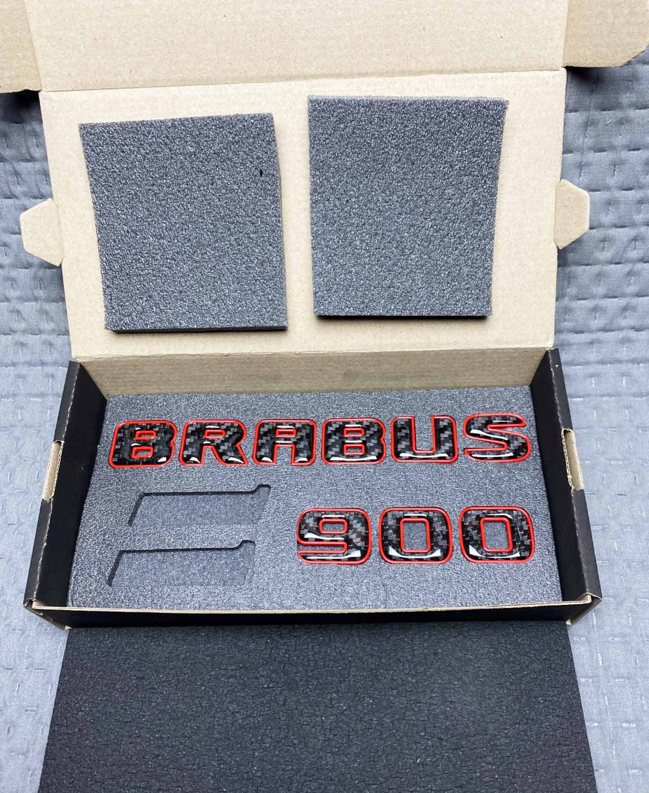 Brabus 900 carbon tail badge with red trim for Mercedes G Class