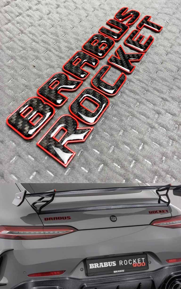 Brabus Rocket carbon rear emblem set for Mercedes Benz G Class