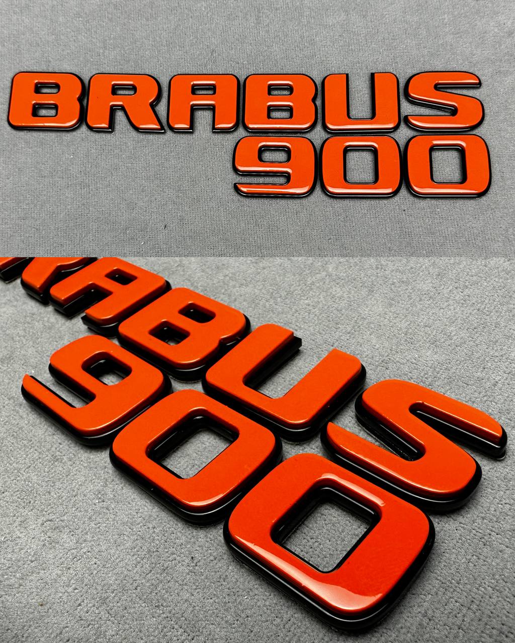 Brabus 900 Rear Emblem in Full Orange color