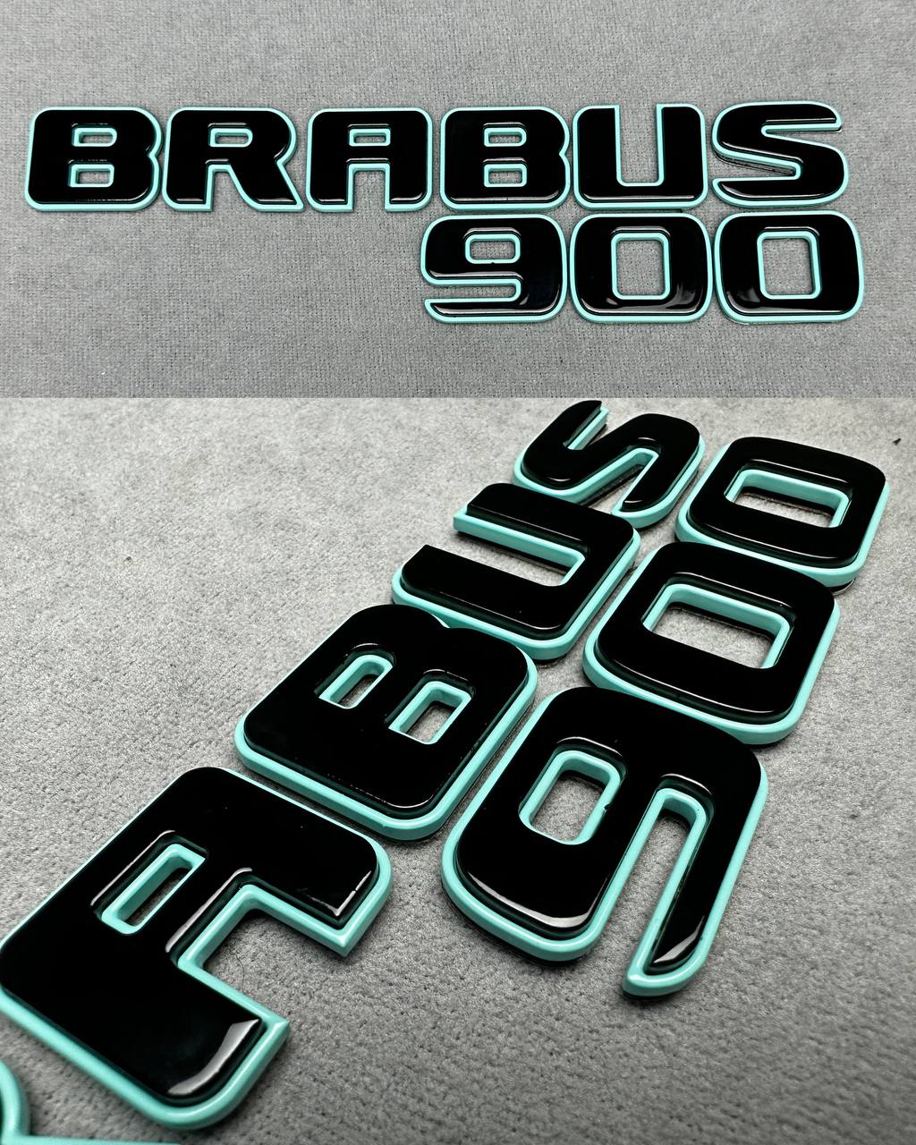 Brabus 900 metal Rear Emblem in Tiffany Blue color