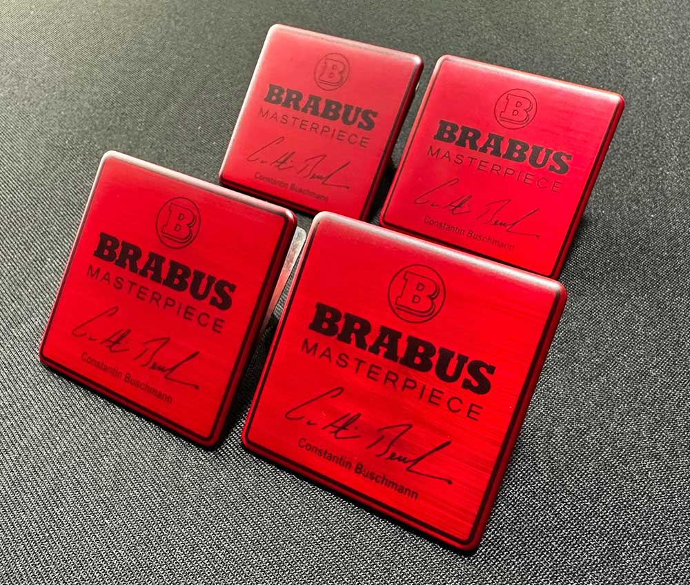 Metallic Brabus Red Masterpiece Seats Emblem Badge Logo Set for Mercedes-Benz W463A G-Class
