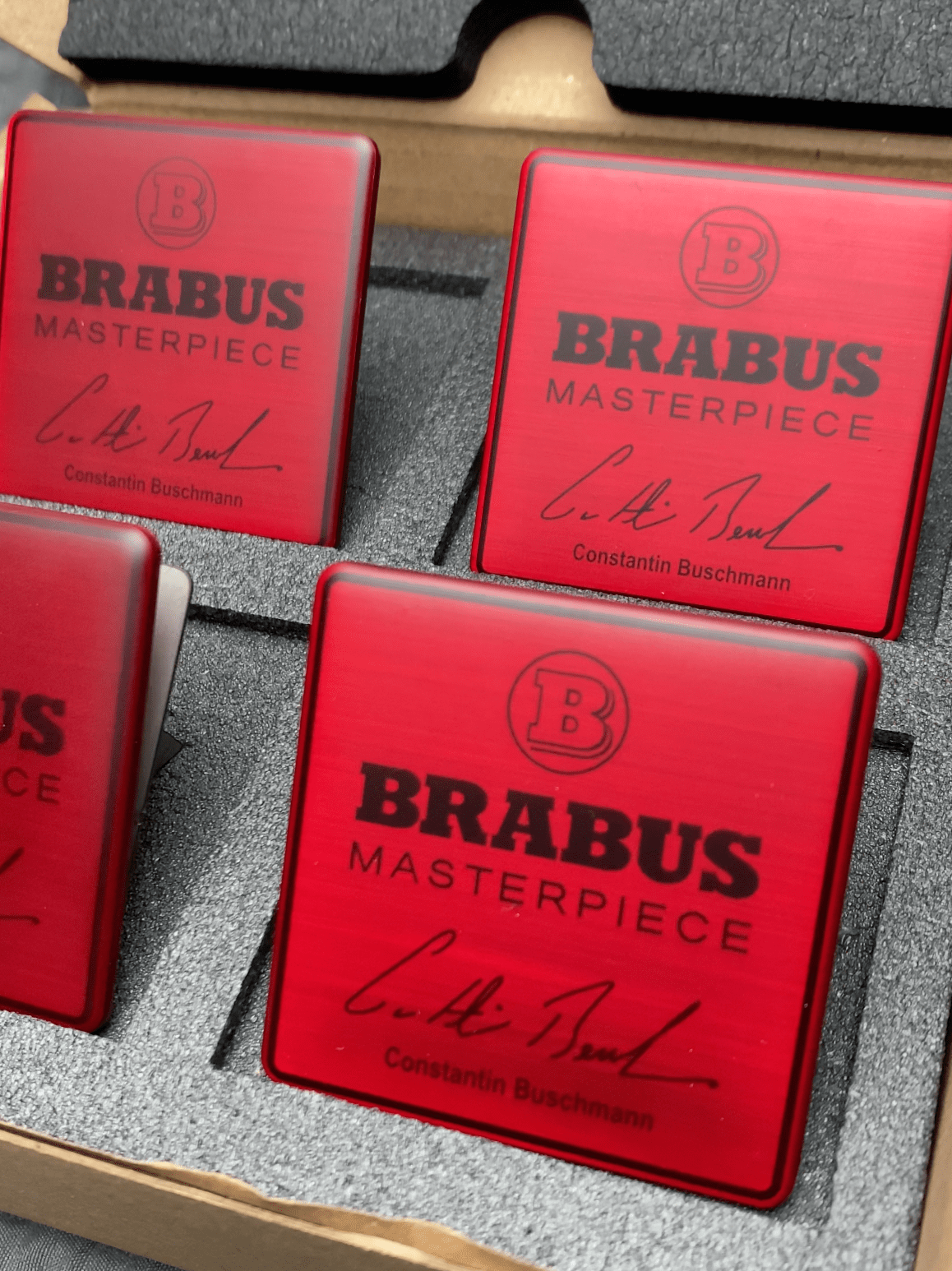 Brabus Masterpiece in red color seat inserts set for Mercedes G-Class interior