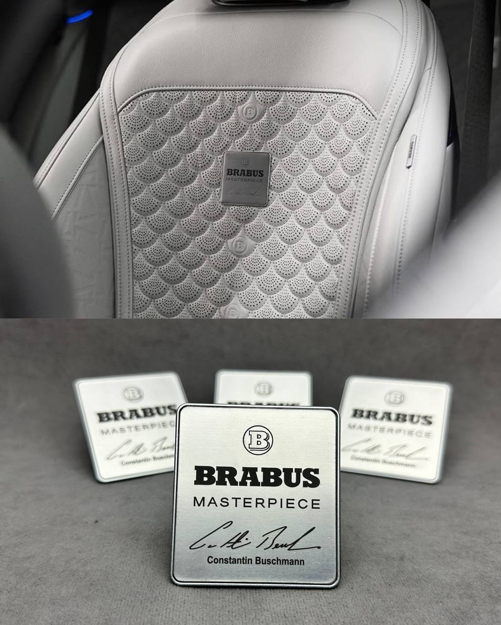 2025-04-18-15.34.20-optimized Seats Badge Set Brabus Masterpiece 2025 Gray series for Mercedes Benz W463 W464 W463A W465 G Class - Image 1