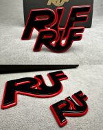 RUF Emblems Porsche Style RED and Black Logo Metal Badges Set For Porsche 911 997 996 993 964 930 Turbo