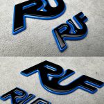 RUF Emblems Porsche Style Black and Blue Logo Metal Badges Set For Porsche 911 997 996 993 964 930 Turbo