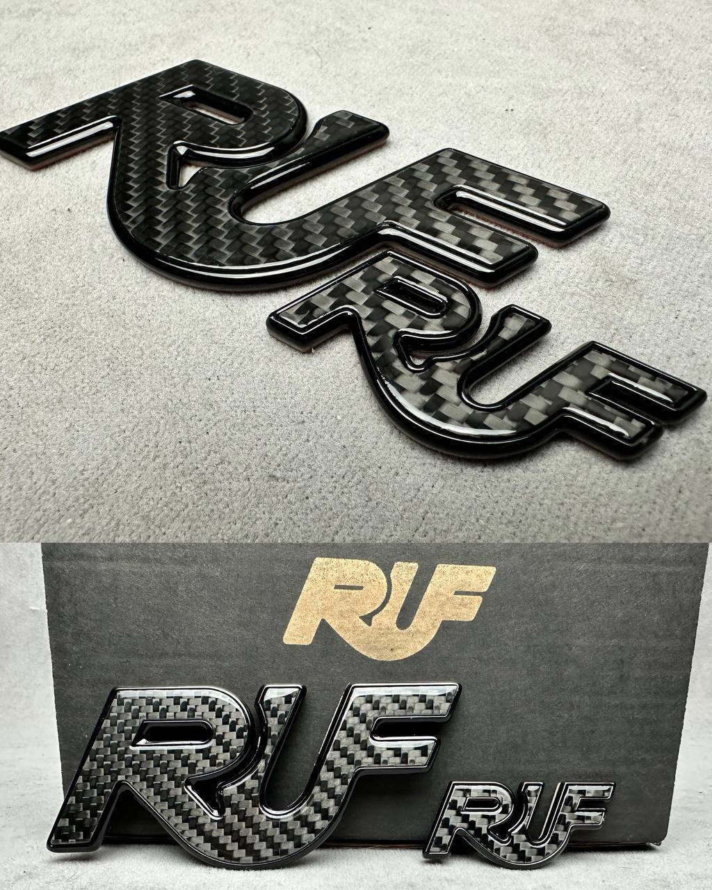 2025-04-25-13.04.34-optimized RUF Emblems Porsche Style Carbon Black Logo Metal Badges Set For Porsche 911 997 996 993 964 930 Turbo - Image 1