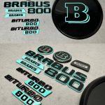 Brabus 800 Tiffany Blue Badges Full Exterior Set for Mercedes G Class W463 W463a W464 W465