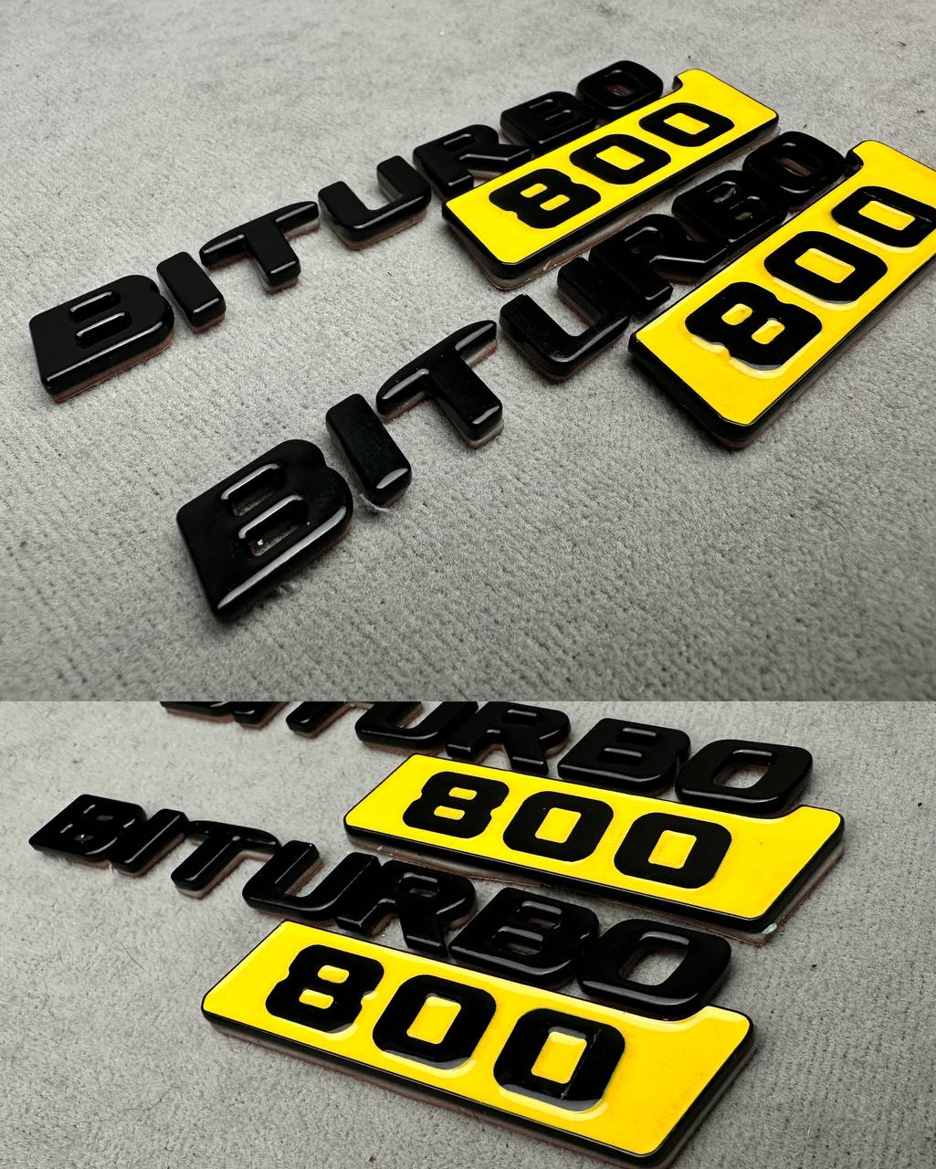 2025-05-22-15.07.47-optimized Biturbo 800 Emblem Logo Yellow metal made for Mercedes Benz G Class - Image 1