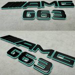 Tail Emblem Badge AMG G63 Brabus 2025 Blue metal black W463 W463A W464 W465
