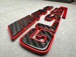 AMG GLS 63 S Rear Emblem Metal Red and carbon brabus Style 2025 - Image 2