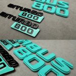 Brabus biturbo 800 Emblem Logo Set Tiffany blue metal made for Mercedes Benz G Class