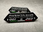 Lamborghini Carbon Fiber Emblems Aventador SVJ Roadster 001 di 250 in the door card – Original - Image 3