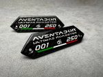 Lamborghini Carbon Fiber Emblems Aventador SVJ Roadster 001 di 250 in the door card – Original - Image 8