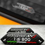 Lamborghini Emblems Aventador SV 1 di 800 in the door card Carbon Fiber