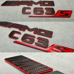 Tail Emblem Badge AMG C63 S Brabus 2025 red and carbon