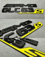 Tail Emblem Badge AMG GLC 63 S rear Emblem Brabus 2025 Yellow and carbon