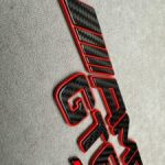 AMG GT 63 S Rear Emblem Metal Red and carbon Brabus 2025 - Image 9