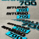 Brabus biturbo 700 Emblem Logo Set Blue metal made for Mercedes Benz G Class