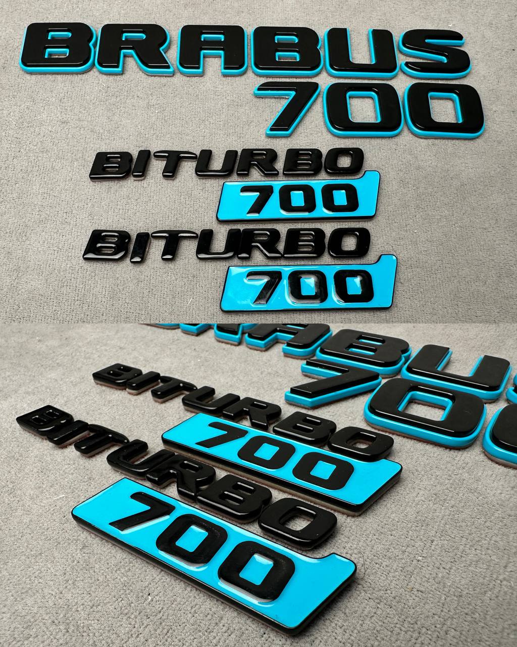 2025-10-27 15.02.38 Brabus biturbo 700 Emblem Logo Set Blue metal made for Mercedes Benz G Class - Image 1
