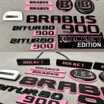 Brabus 900 Pink Badges Rocket Set LED for Mercedes G Class W465 W464 W463a