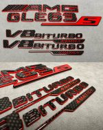 AMG GLE 63S V8 Biturbo 4MATIC Red and Carbon Emblem Set