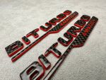 Emblem V8 biturbo 4 MATIC+ 2026 style red and carbon Badge - Image 5