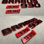 Metal Emblem Brabus Red nad Black 930 Set for Mercedes-Benz G Class G900 W464 GT GLS GLC GLE