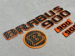 Brabus 900 emblems badge mini set Orange and carbon for Mercedes - Image 5