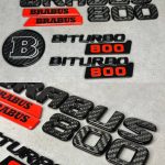 Brabus 800 Emblem Badge Set Black and Carbon Mercedes G Class W465 W464 W463a
