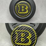 Brabus Yellow Emblem in Air Bag for Mercedes G GLE GLS E S Class 2025+