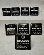 For Seat Metal Emblems Set Brabus Masterpice for Mercedes Benz