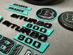 Brabus 800 Tiffany Blue Badges in Carbon Full Exterior Set for Mercedes G Class W463 W463a W464 W465 - Image 2