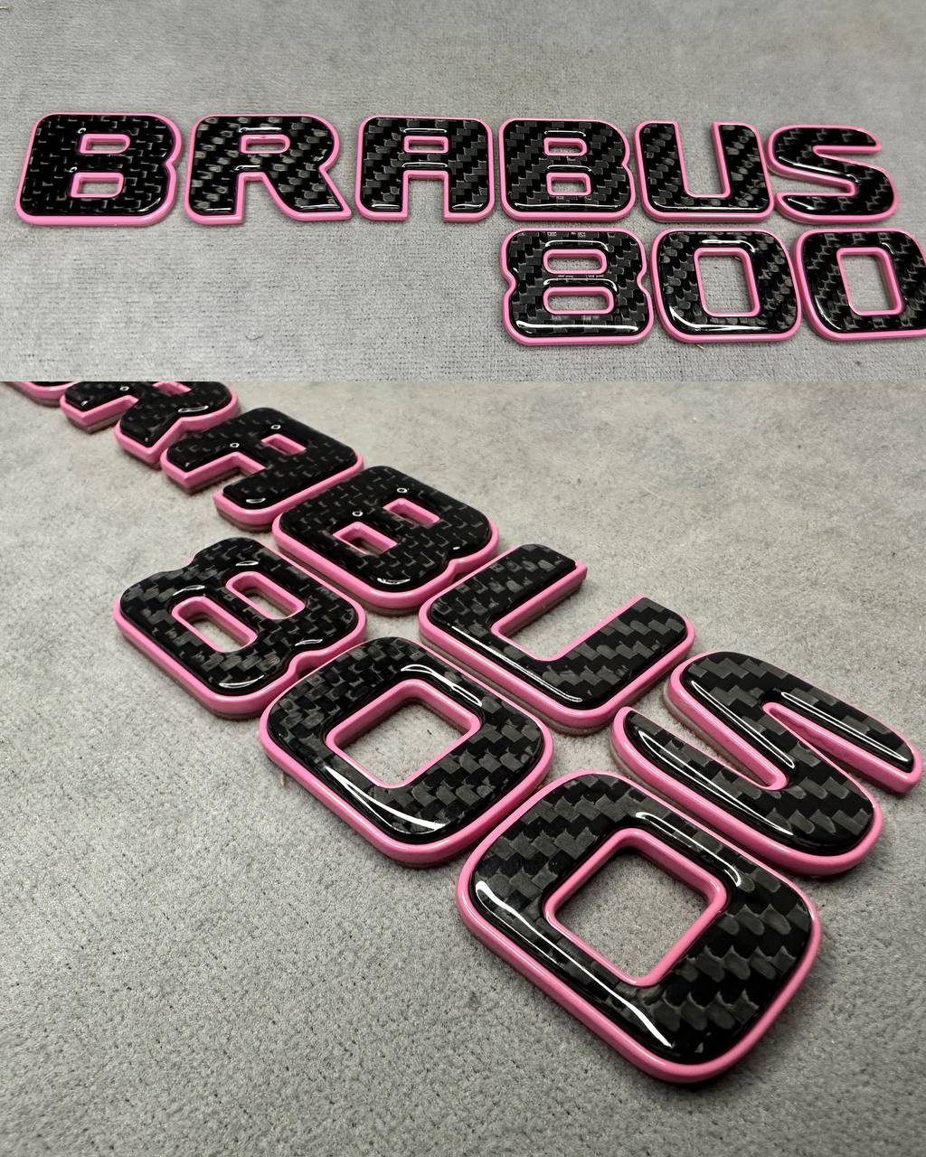 Tail Badges Brabus 800 Pink and Carbon for Mercedes-Benz G Class W463 W463a W464 W465 - Image 1