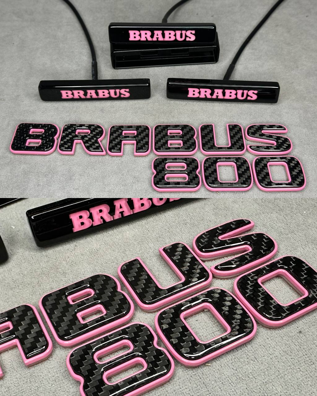 Brabus 800 Pink Badges Set LED for Mercedes G Class W465 W464 W463a - Image 1